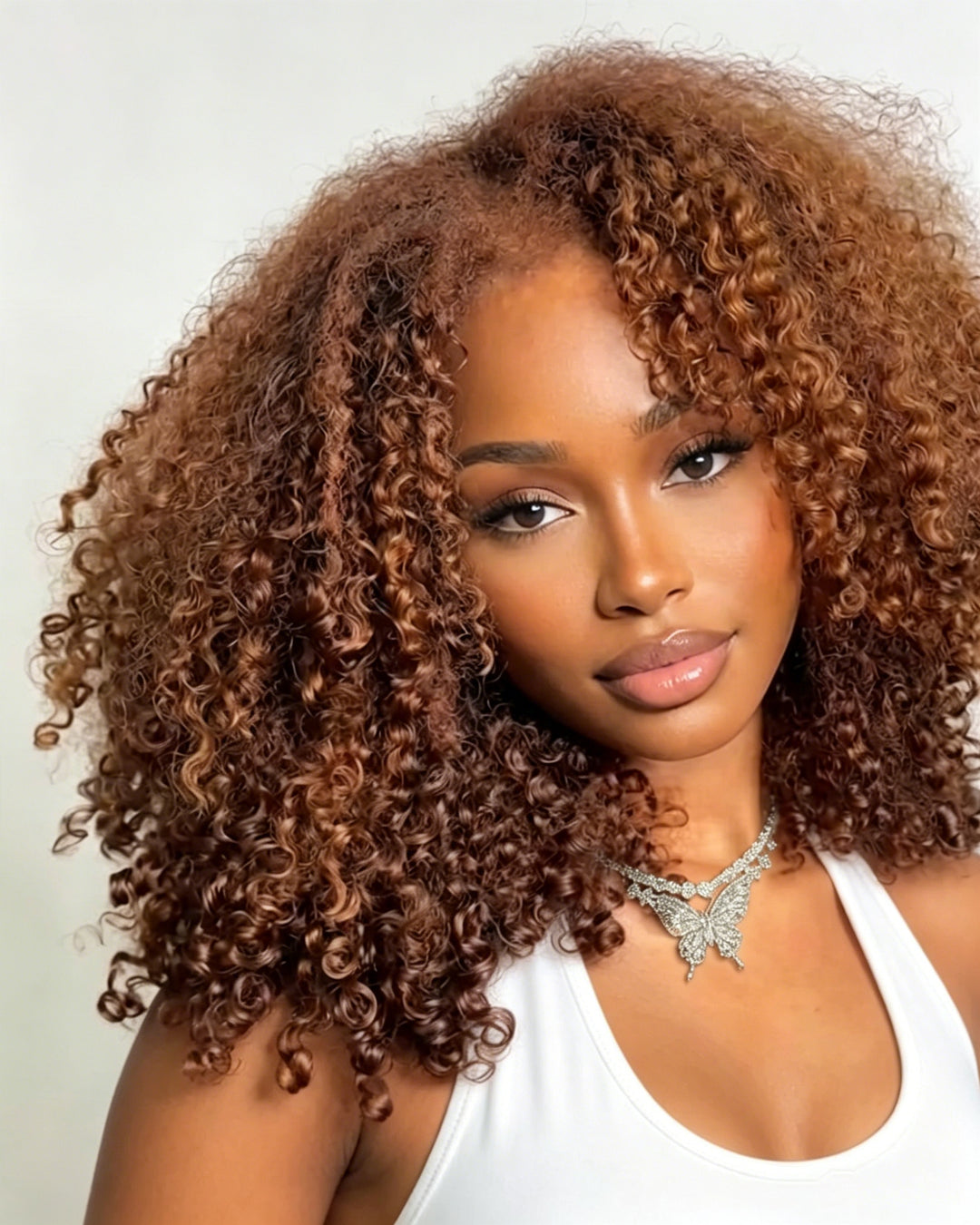eullair Brown 4C Edge Natural Hairline Kinky Curly 360 Lace Wig - Invisi Strap Snug Fit, Pre-Laid Flat