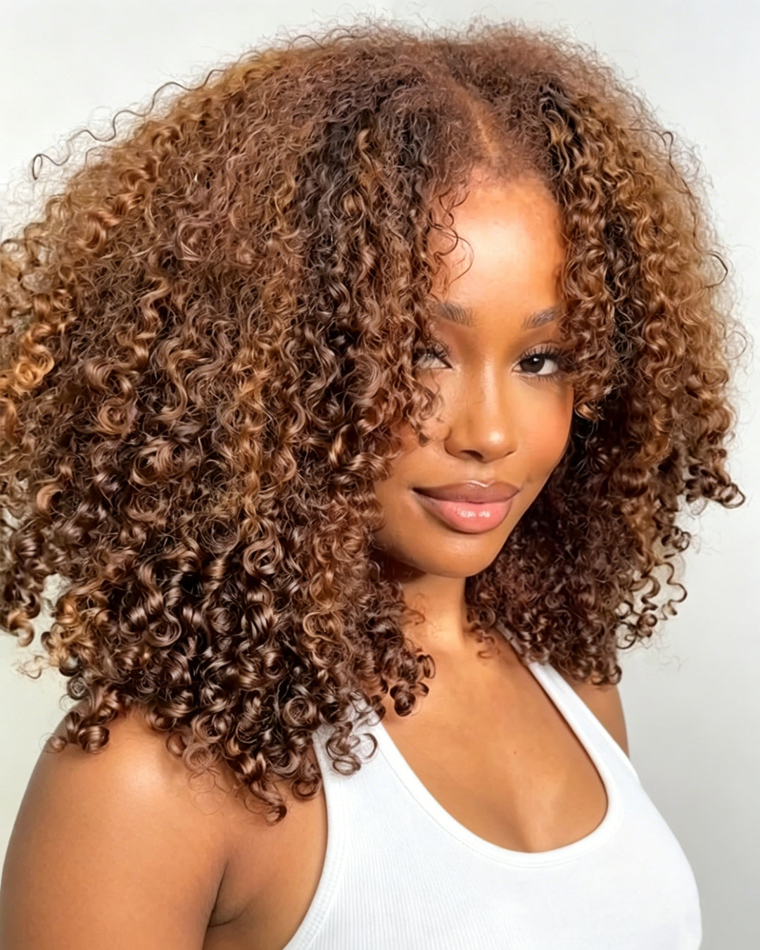 eullair Brown 4C Edge Natural Hairline Kinky Curly 360 Lace Wig - Invisi Strap Snug Fit, Pre-Laid Flat