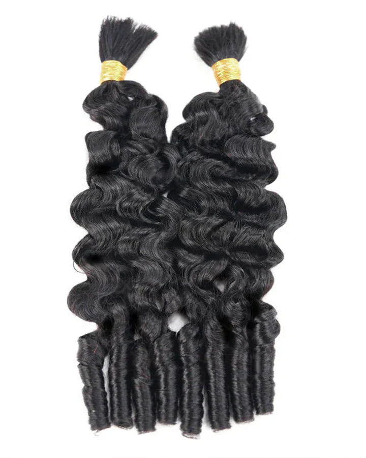 eullair Burmese Curly Boho Human Hair for Braiding Hair Bulk Remy Hair Extensions for Women 60G/Pack No Weft Natural Black