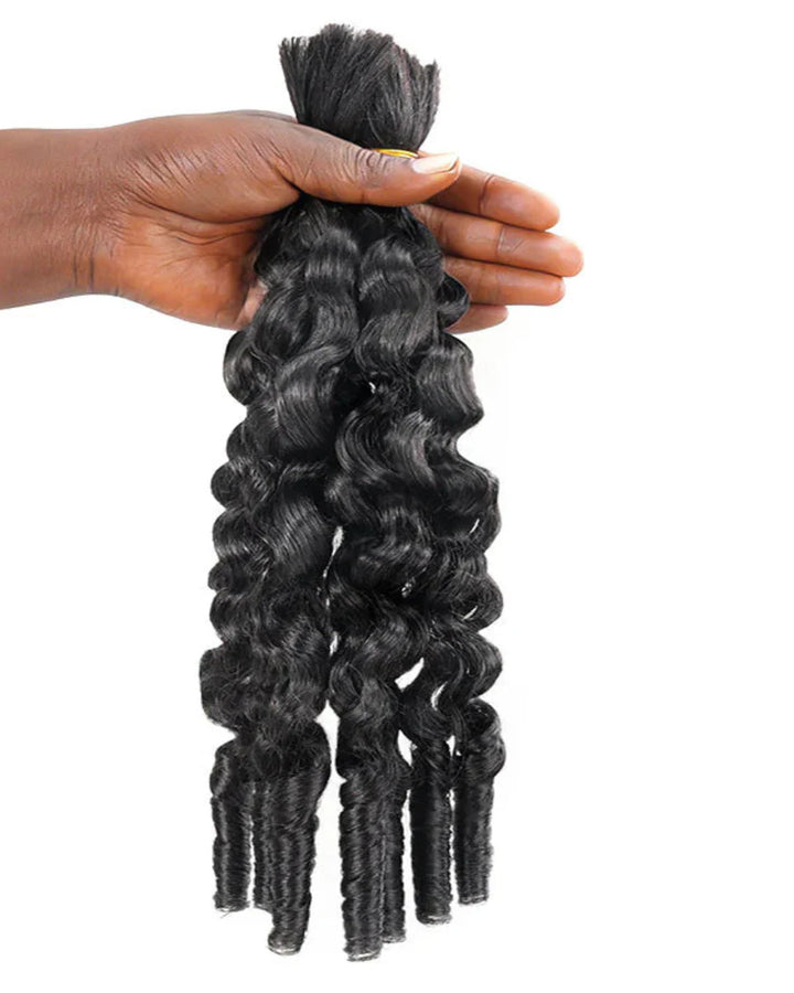 eullair Burmese Curly Boho Human Hair for Braiding Hair Bulk Remy Hair Extensions for Women 60G/Pack No Weft Natural Black