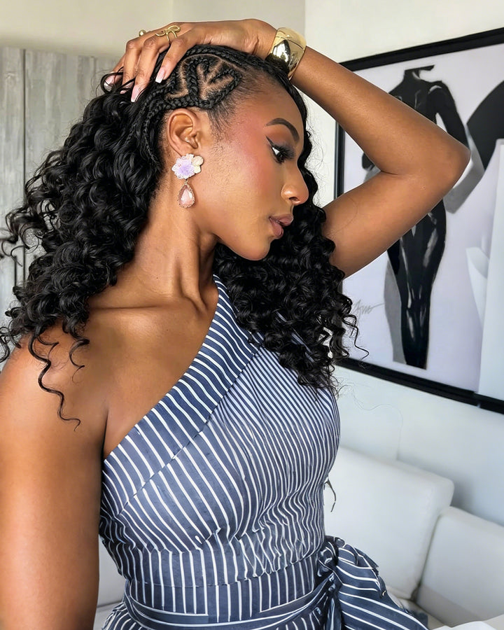 eullair Deep Wave Crochet Braiding Hair - Bleachable 100% Virgin Human Hair