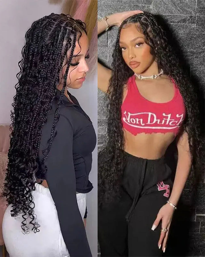 eullair Deep Wave Curly Braiding Hair Bulk | 100% Remy Human Hair Extensions (65g)