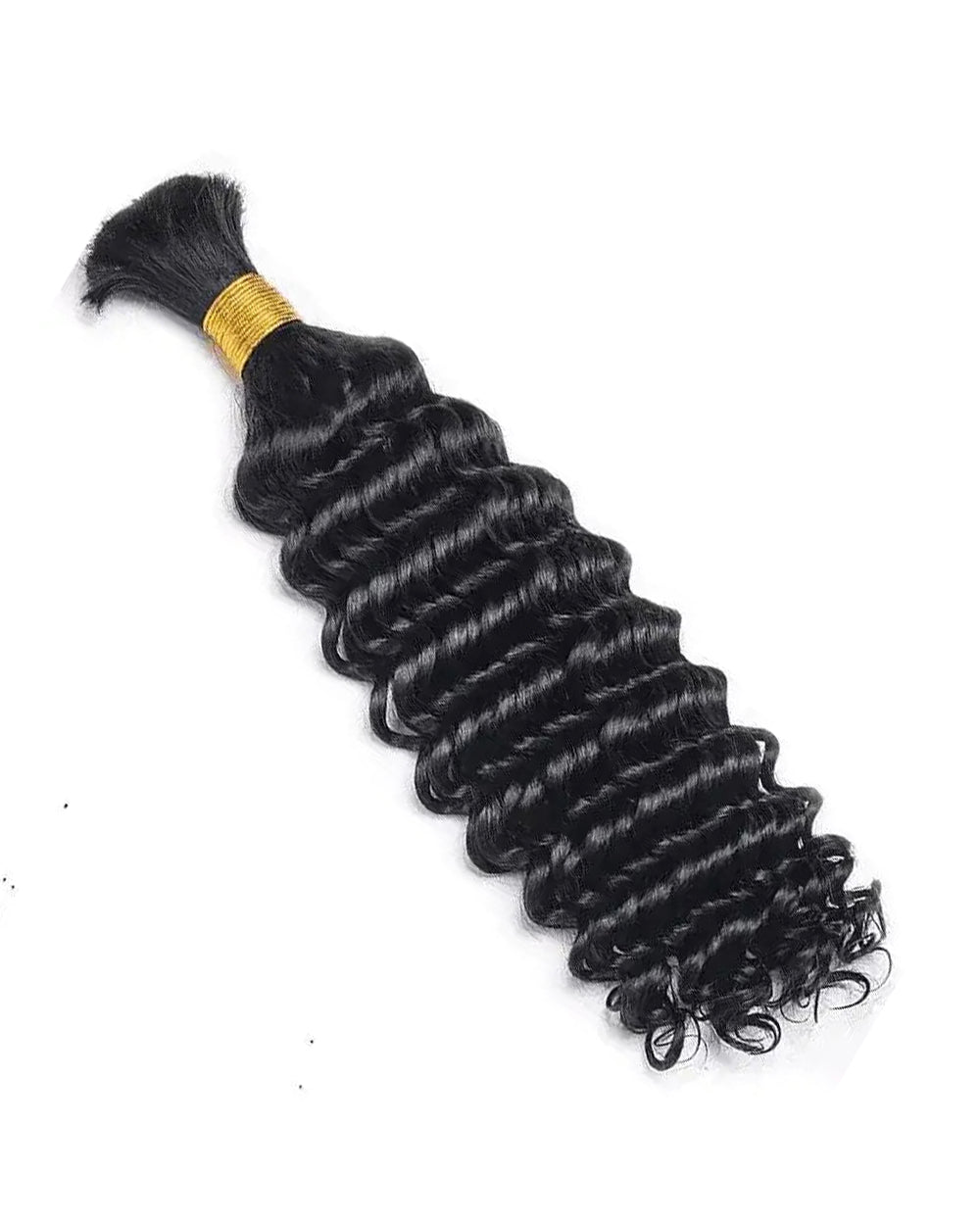 eullair Deep Wave Curly Braiding Hair Bulk | 100% Remy Human Hair Extensions (65g)