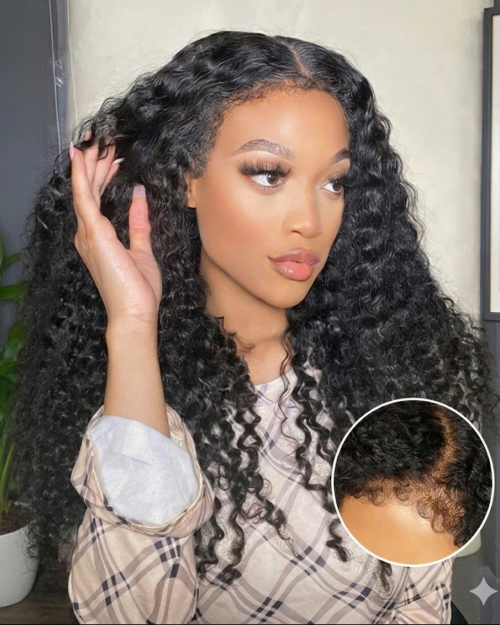 eullair Invisi-Strap Water Wave 360 Lace Wig - 4C Kinky Edges & Laid Flat Custom Fit