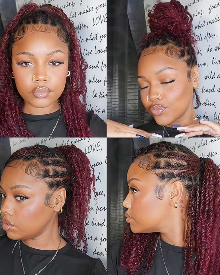 eullair Mini Twist Human Hair Dark Brown Afro kinky Bulk Hair Extensions For Twist Braiding Dreadlock Human Hair - Natural Black Afro Kinky Texture