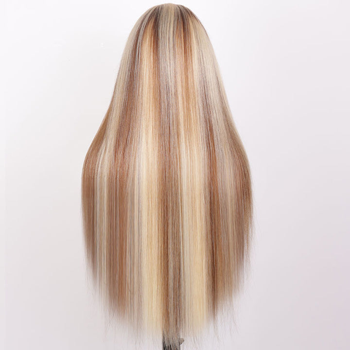 eullair Perfect Ash Blonde Straight Human Hair 13x4 Lace Frontal Wig P4/613 P10/613 P18/613 Wavy Highlight Body Wave Wig For Women