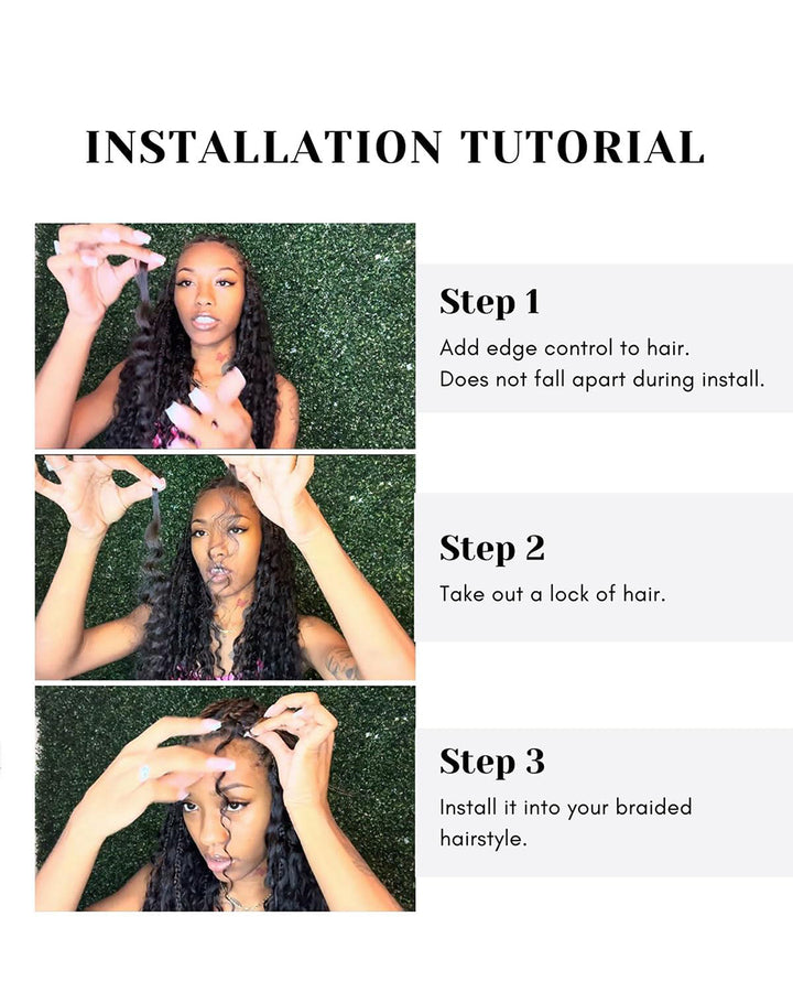 eullair Body Wave Natural Black Hair Bulk for Knotless Braids & Boho Styles | 65g Pack
