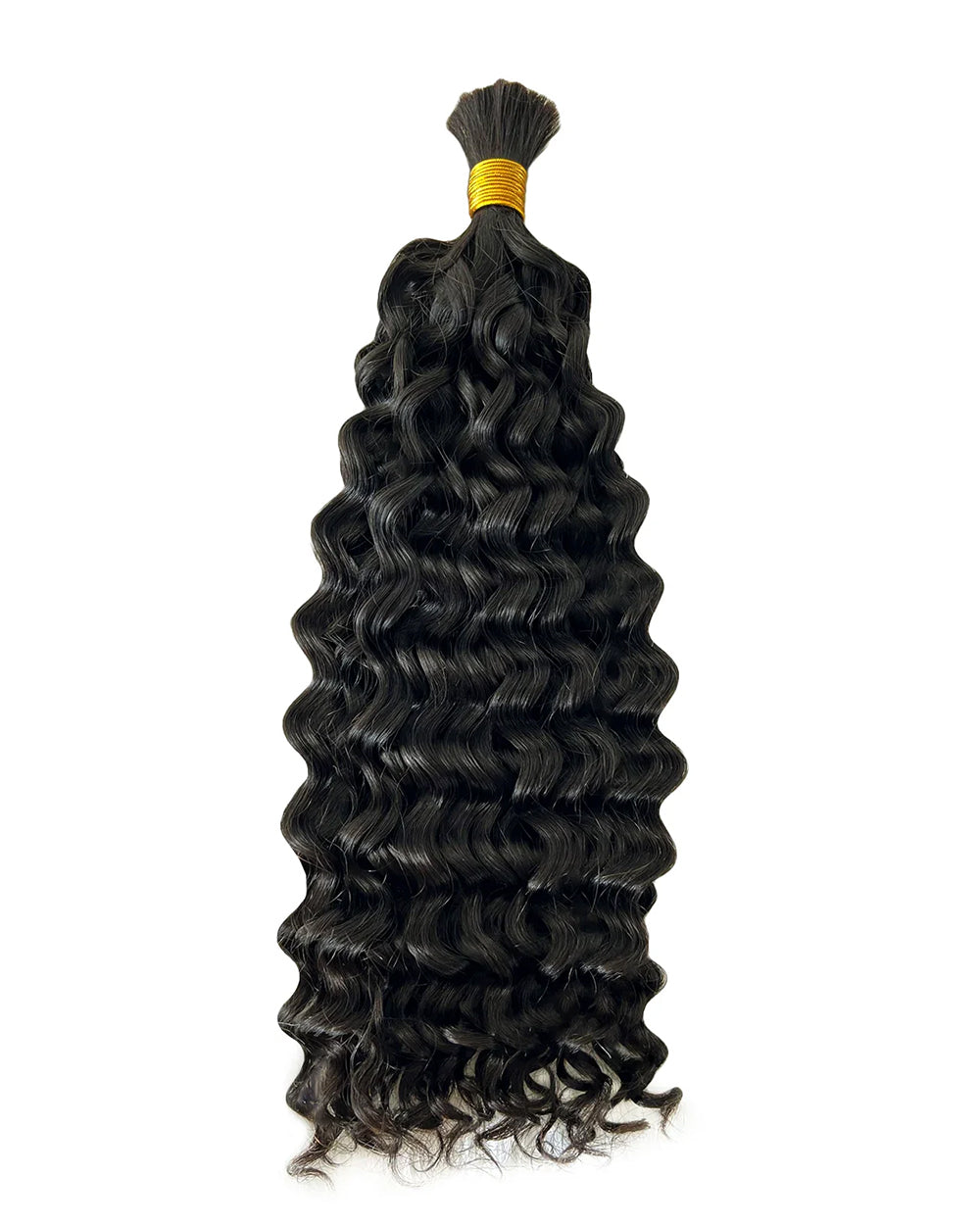 eullair Water Wave Curly Human Hair for Braiding | 65g Bulk Remy Hair Extensions - Natural Black