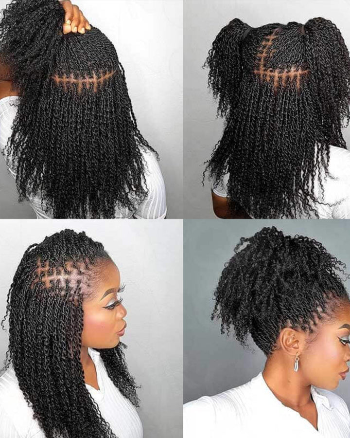 eullair 100% Human Hair Bulk for Braiding & Dreadlocks - Natural Black Afro Kinky Texture