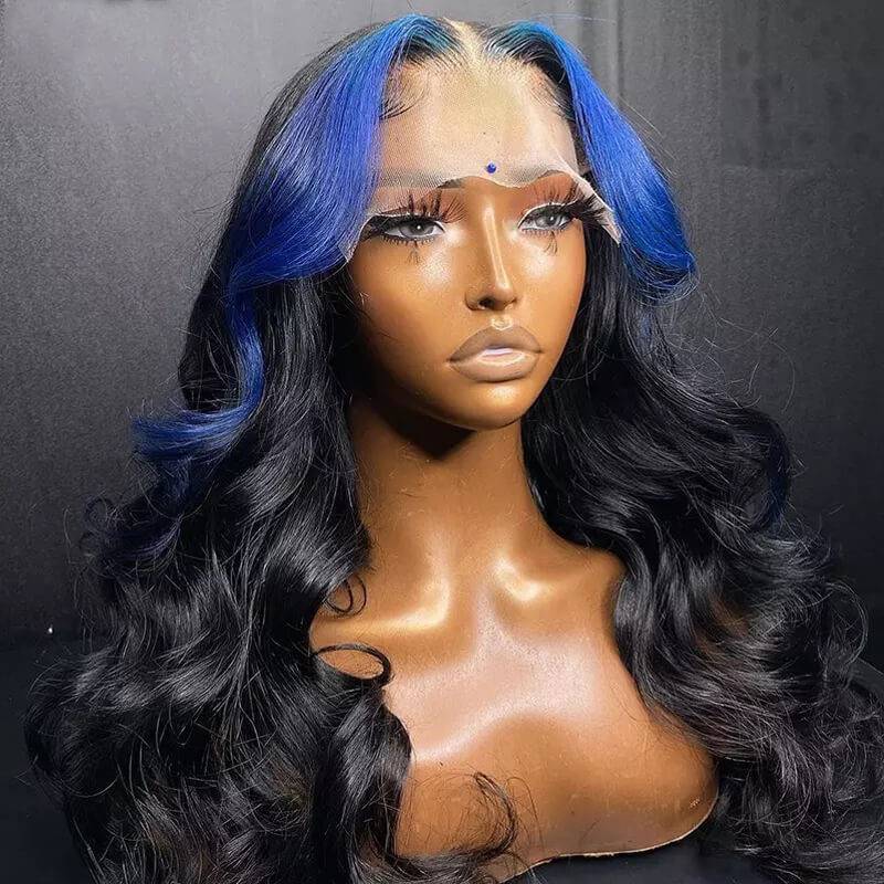 Colored Blonde Skunk Stripe Lace Wig | eullair 13x4 Body Wave Highlights Lace Frontal Wig