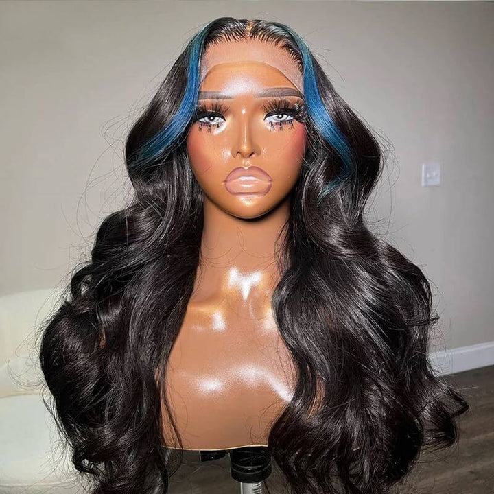 Colored Blonde Skunk Stripe Lace Wig | eullair 13x4 Body Wave Highlights Lace Frontal Wig