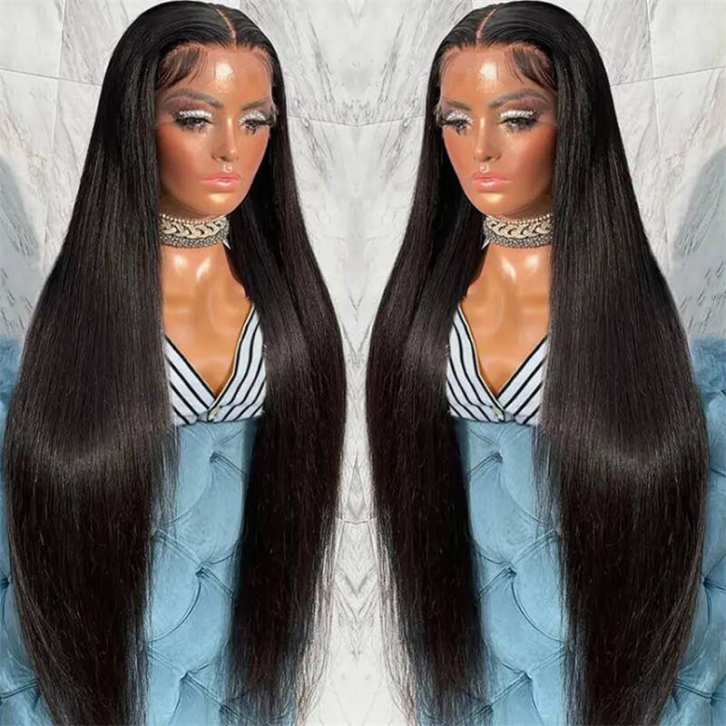 15A Super Grade | eullair Double Drawn Human Hair Wigs Bone Straight HD Lace Frontal Wig