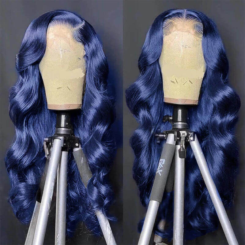 Flawless Blue! eullair Navy Blue Body Wave/Straight/Curly Human Hair Lace Frontal Wig | TikTok Saebunny Recommend