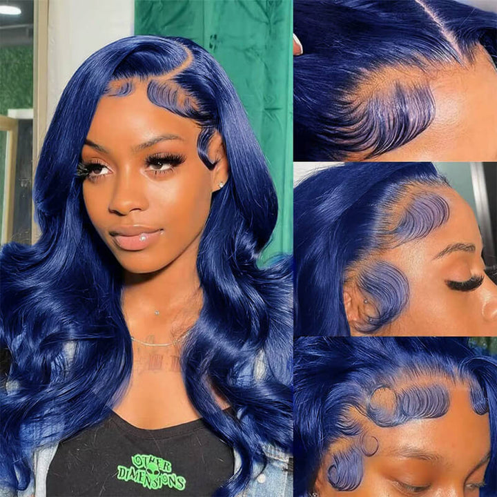 Flawless Blue! eullair Navy Blue Body Wave/Straight/Curly Human Hair Lace Frontal Wig | TikTok Saebunny Recommend