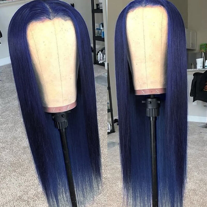 Flawless Blue! eullair Navy Blue Body Wave/Straight/Curly Human Hair Lace Frontal Wig | TikTok Saebunny Recommend