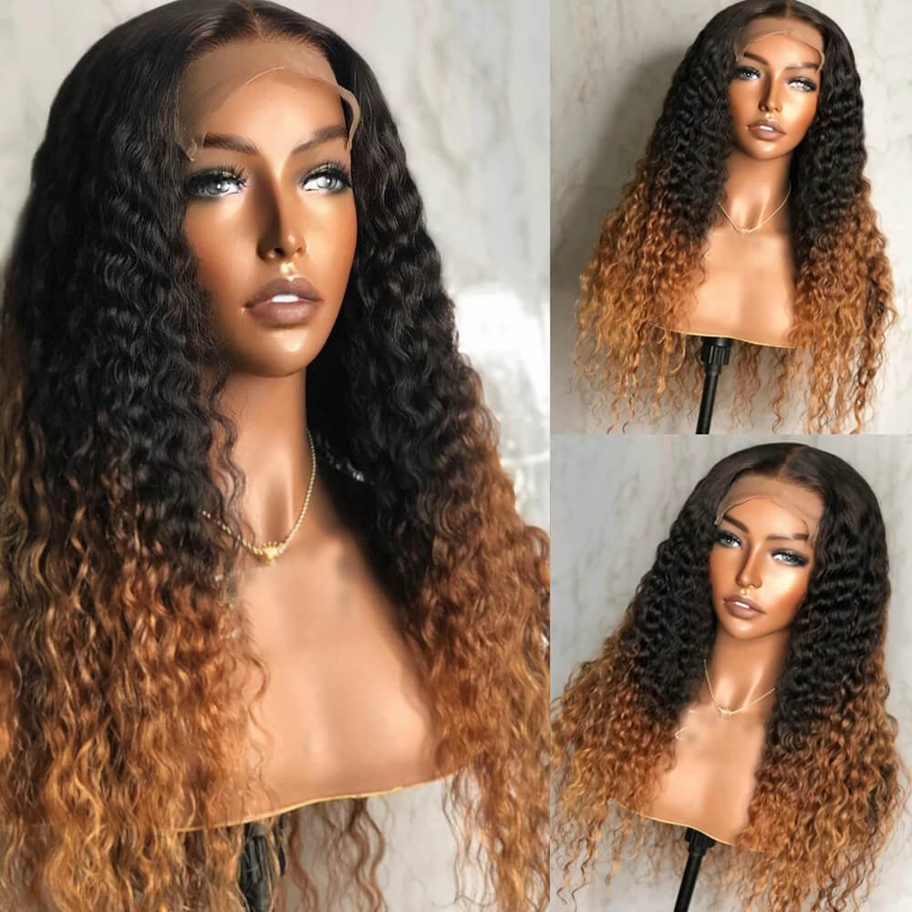 Inner Ombre Brown Collection! eullair Mixed Brown Body Wave/Water Wave Lace Frontal Wig