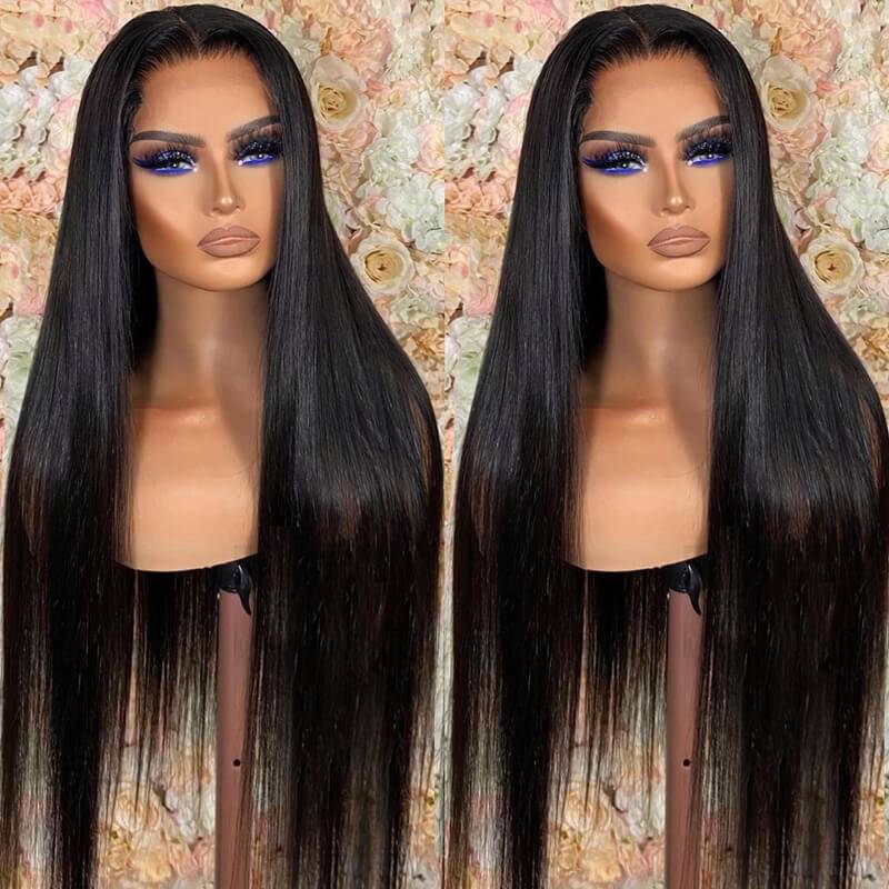 eullair Straight Human Hair Wigs 13x4 Transparent Frontal Wig | Undetectable Lace