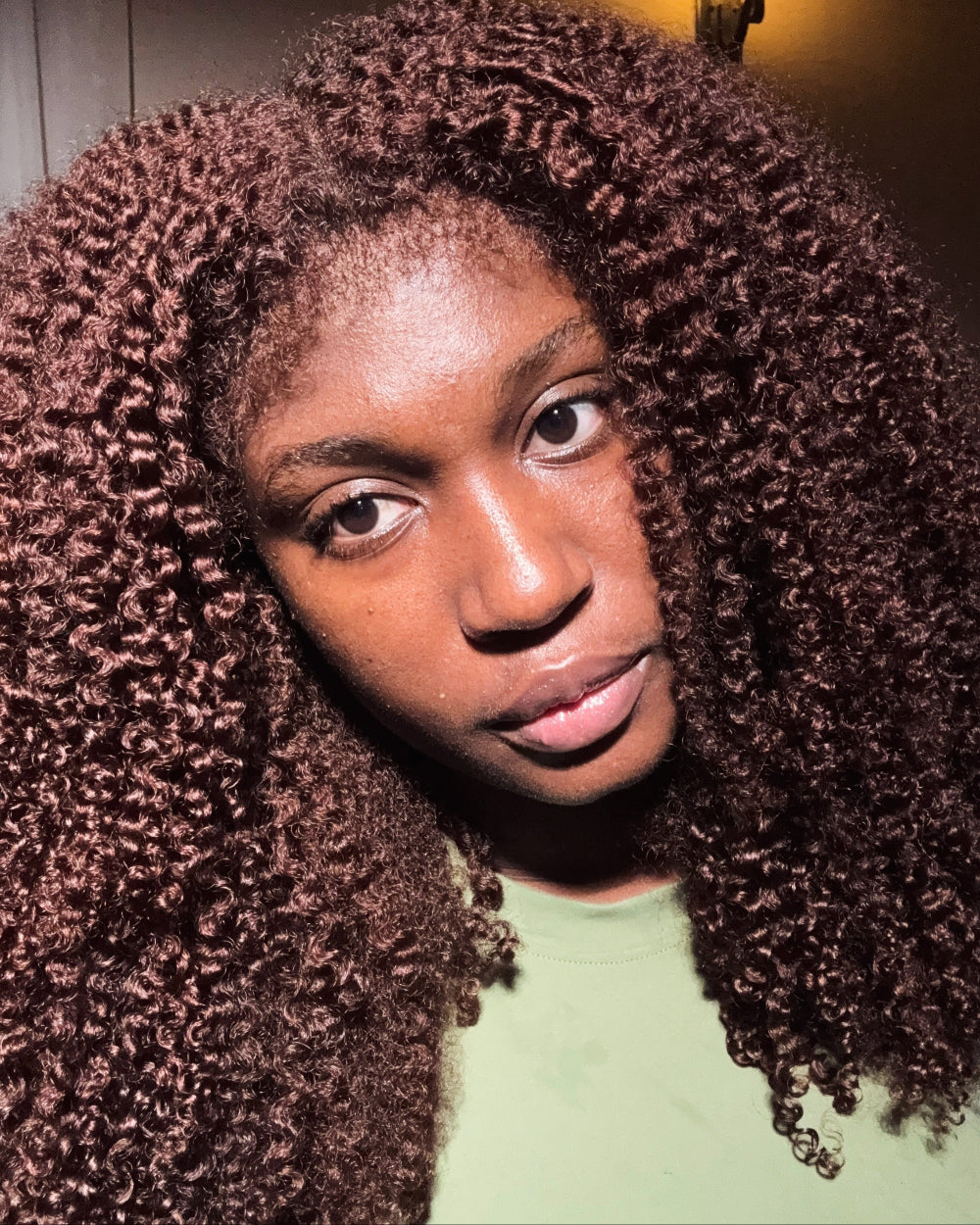 eullair Chocolate #4 Dark Brown Super 360 Full 13x4 Lace Drawstring 4C Curly Edges Hairline Short Curly updo Wig, Natural Quick and Easy Hairstyles