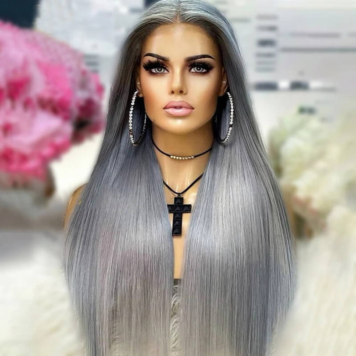 Flash Sale| eullair #613 Blonde/Lavender Purple/Pink/Grey Straight Human Hair Wig Colored 13x4 Transparen Lace Frontal Wig For Women