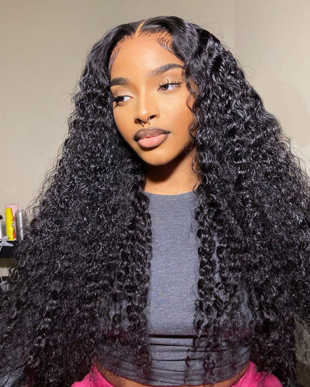 eullair Stunning Wet Look Wear Go Drawstring 13x4 6x4 Water Wave Lace Front Wig | Low Maintenance Wig
