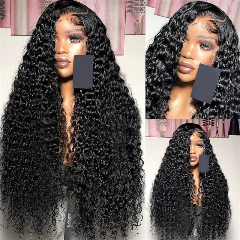 eullair PreCut Wear Go Glueless Air Cap Wig Human Hair Jerry Curly 4x4/5x5/13x4 HD Lace Closure Wigs Beginners Friendly Airy Wigs Bleached Knots