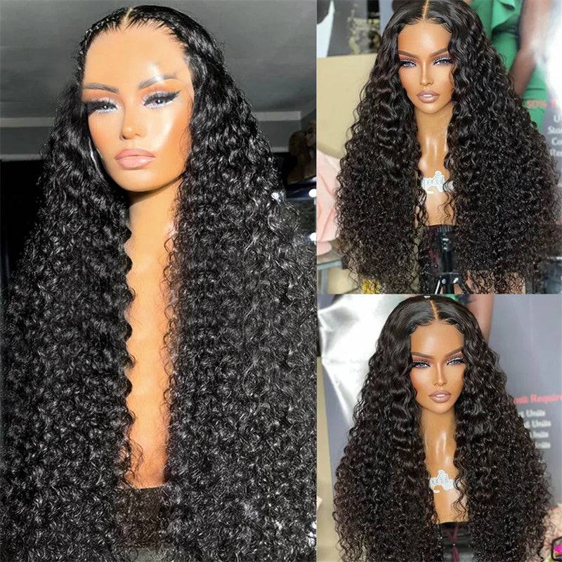 eullair PreCut Wear Go Glueless Air Cap Wig Human Hair Jerry Curly 4x4/5x5/13x4 HD Lace Closure Wigs Beginners Friendly Airy Wigs Bleached Knots