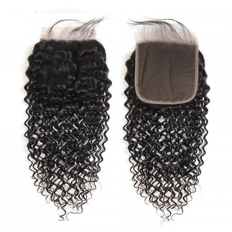 eullair Curly Hair Bundles With Closure 3/4 PCS With 4x4 5x5 6x6 HD Lace Closure