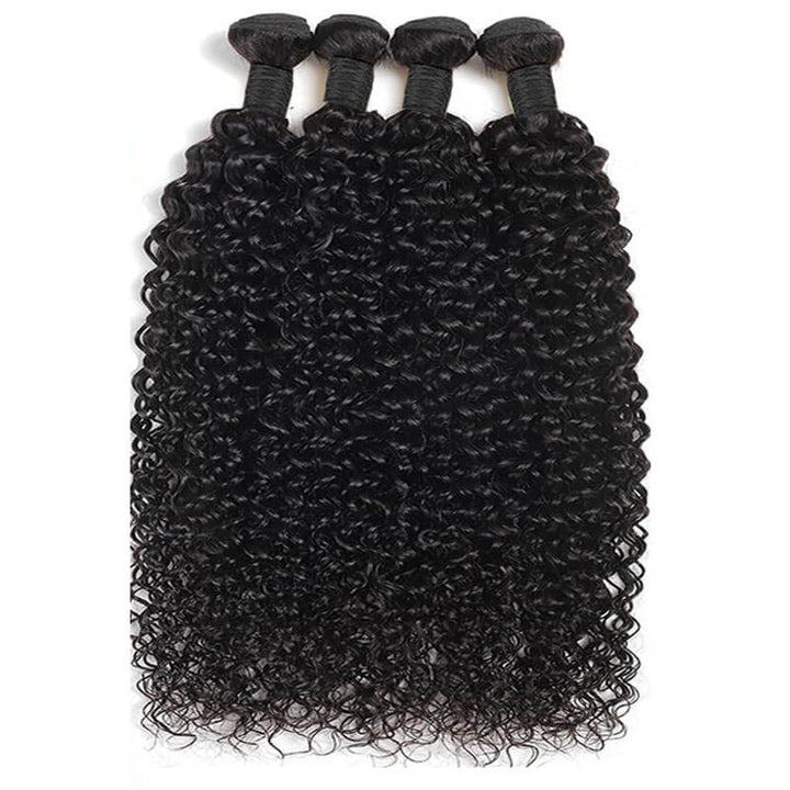 eullair Curly Human Hair Bundles Deal 10A Human Virgin Hair Weave 3/4 Bundles
