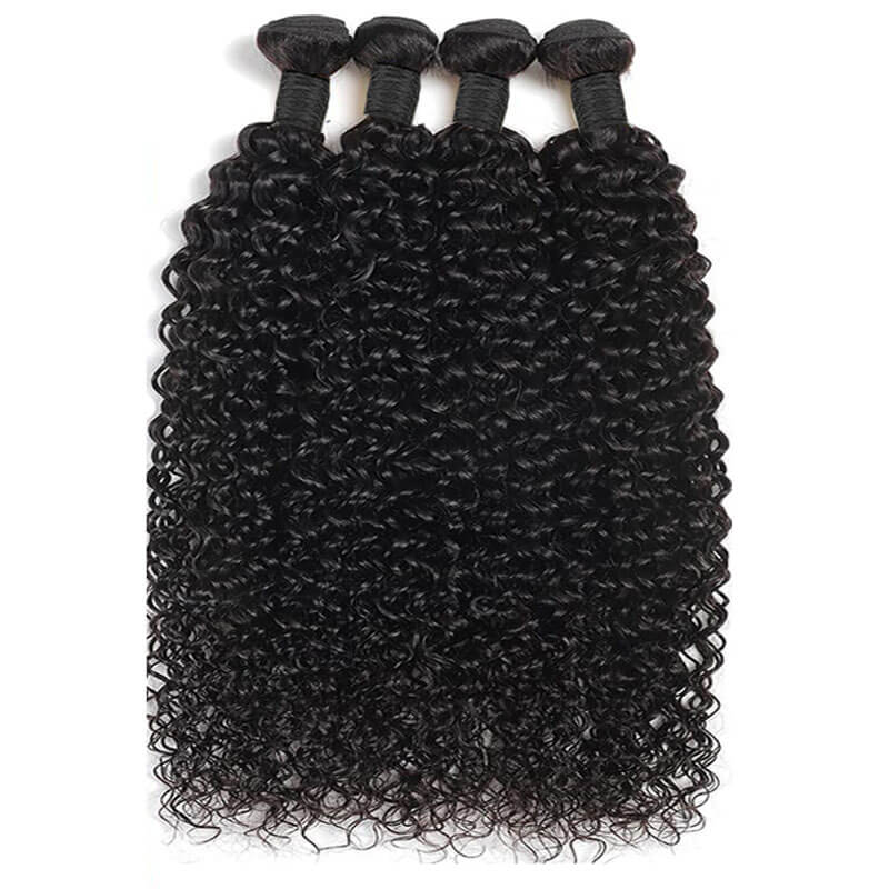 eullair Curly Human Hair Bundles Deal 10A Human Virgin Hair Weave 3/4 Bundles