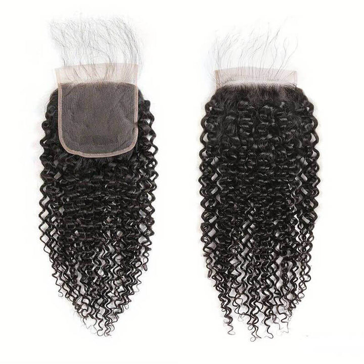eullair Kinky Curly Hair Bundles With Closure 3/4 PCS With 4x4 5x5 2x6 Lace Closure