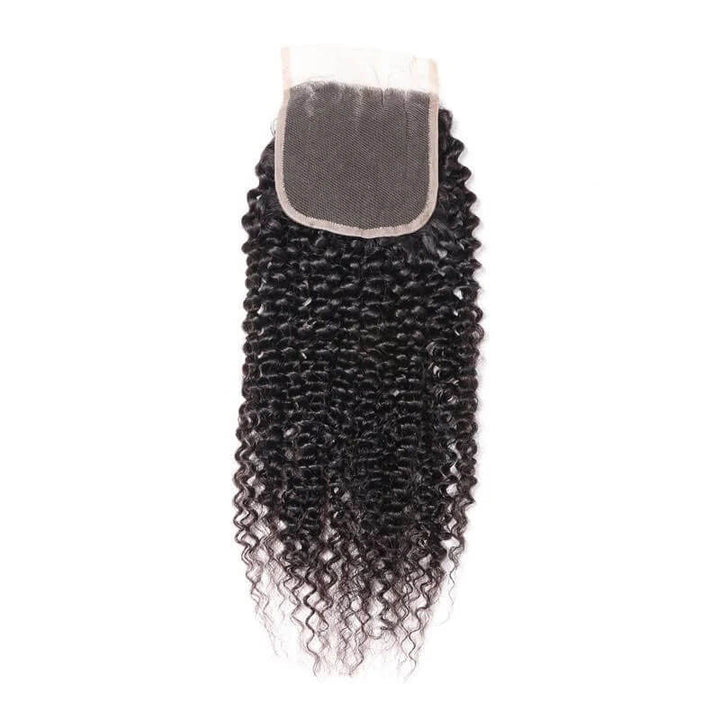 eullair Kinky Curly Hair Bundles With Closure 3/4 PCS With 4x4 5x5 2x6 Lace Closure