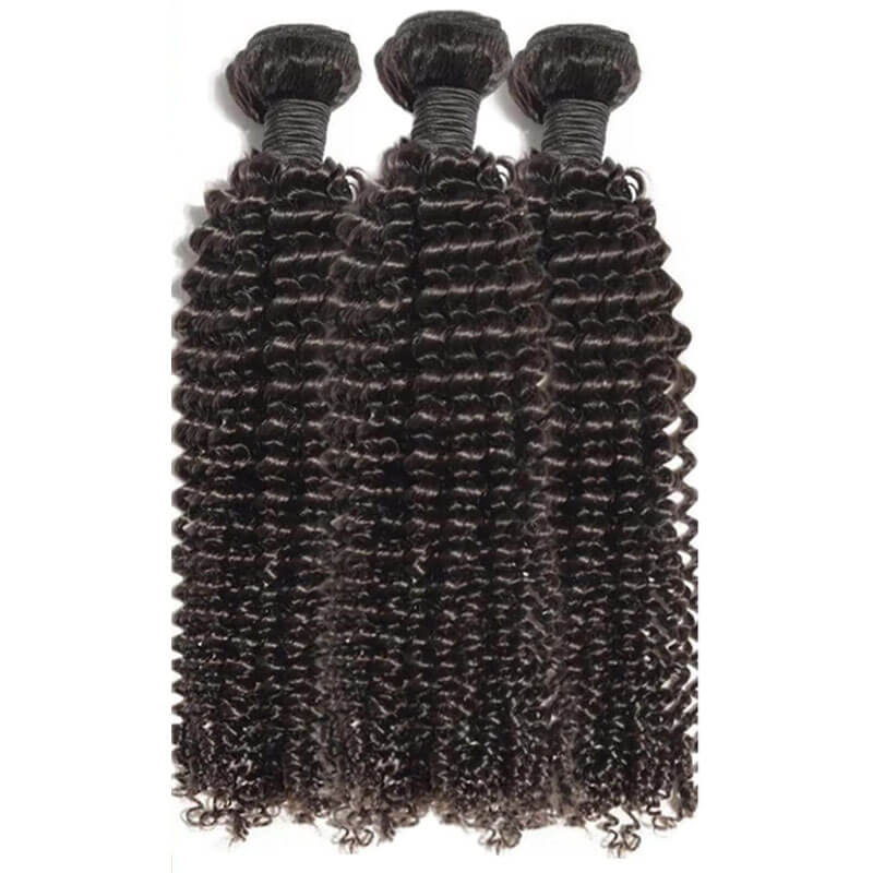 eullair Kinky Curly Hair Bundles With Closure 3/4 PCS With 4x4 5x5 2x6 Lace Closure