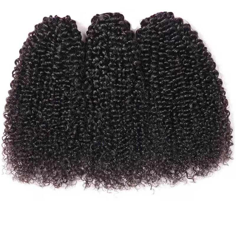 eullair Kinky Curly Hair Bundles With Closure 3/4 PCS With 4x4 5x5 2x6 Lace Closure