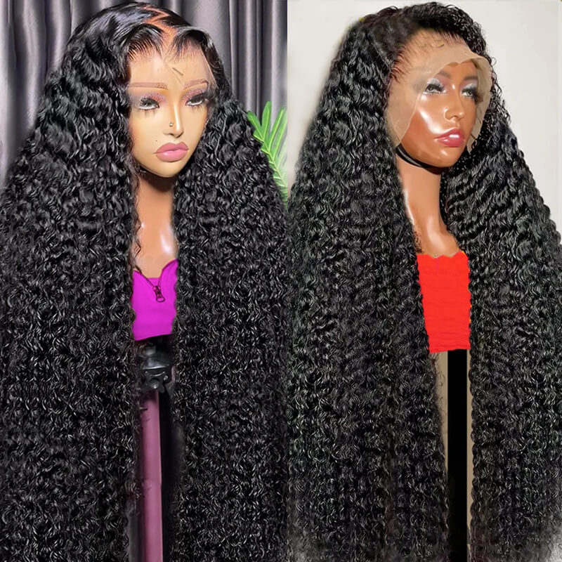 eullair Voluminous Sleek Tangle-free Kinky Curly Lace Frontal Wig | Invisible Lace