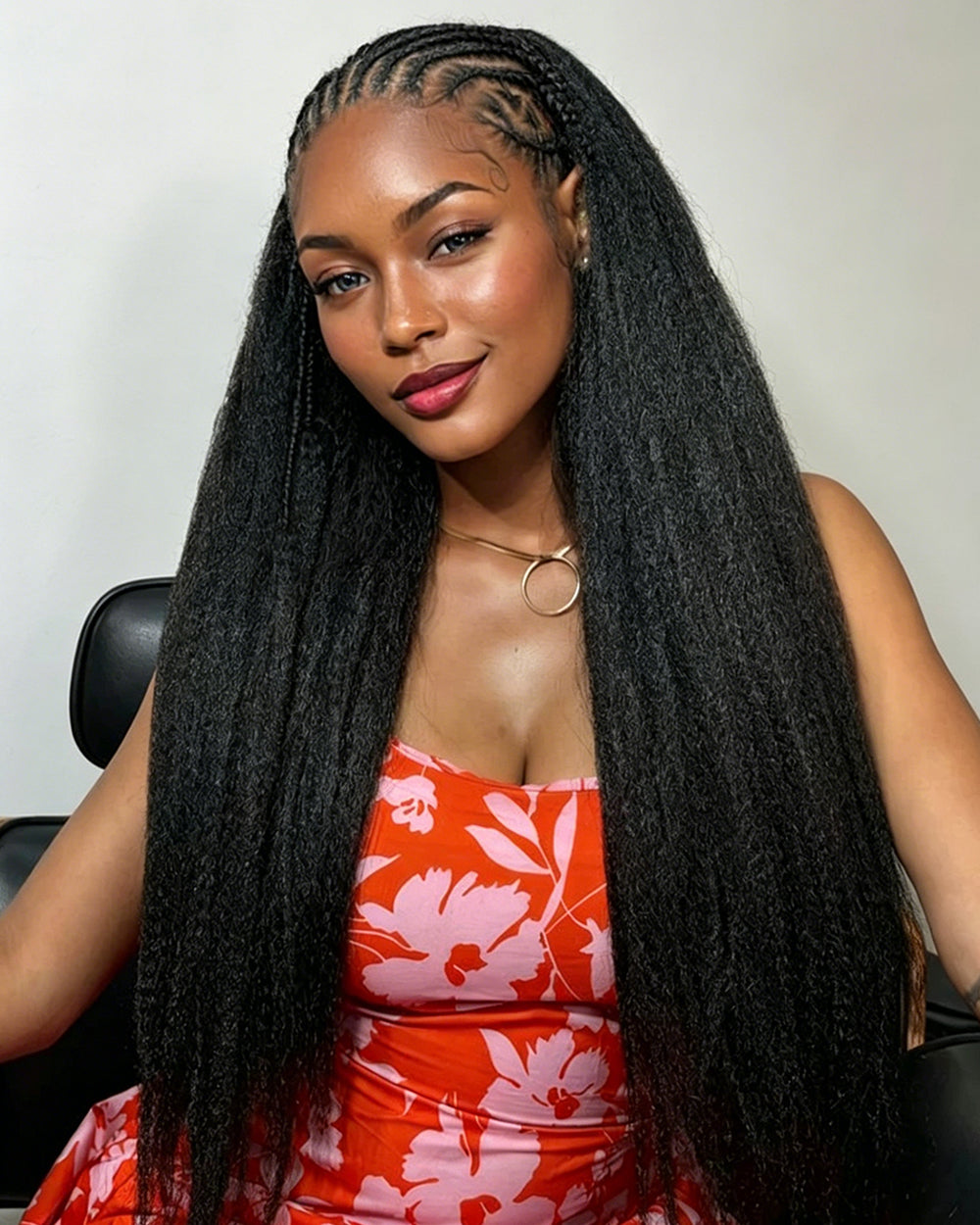 eullair Kinky Straight Human Hair Feather Crochet Extensions - Pre-Looped For Miracle Knots