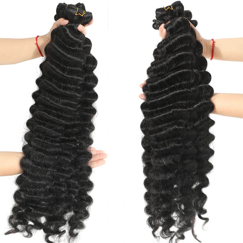 eullair Loose Deep Wave Human Hair Bundles Deal 10A Virgin Hair Weave 3/4 Bundles