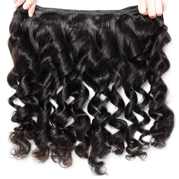 eullair Loose Wave Bundles Deal 10A Human Virgin Hair Weave 3/4 Bundles