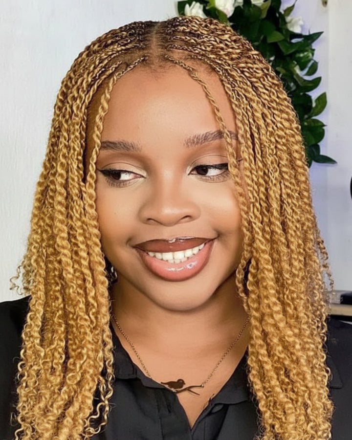 eullair Afro Kinky Human Hair Bulk Extensions - #27 Honey Blonde Color - Ideal for Dreadlock Repair, Twists, and Braiding Styles