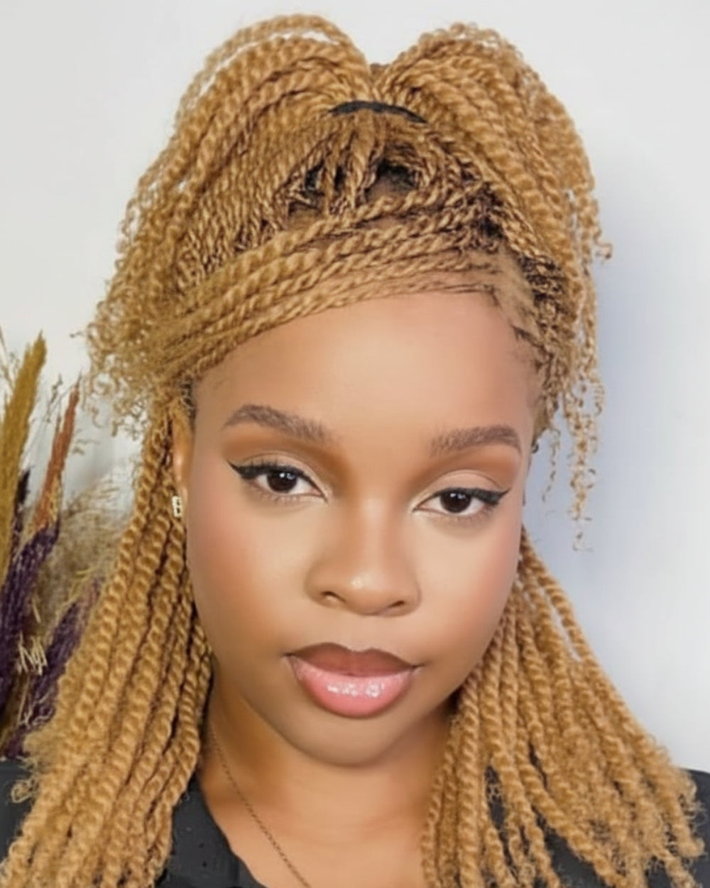 eullair Afro Kinky Human Hair Bulk Extensions - #27 Honey Blonde Color - Ideal for Dreadlock Repair, Twists, and Braiding Styles