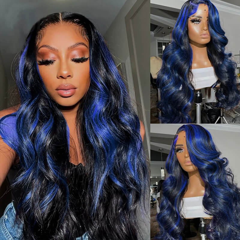 Peakboo Highlights! eullair Body Wave Balayage Highlights Rose Pink/Blue/Green Colored Lace Frontal Wig | @queenleora Recommend