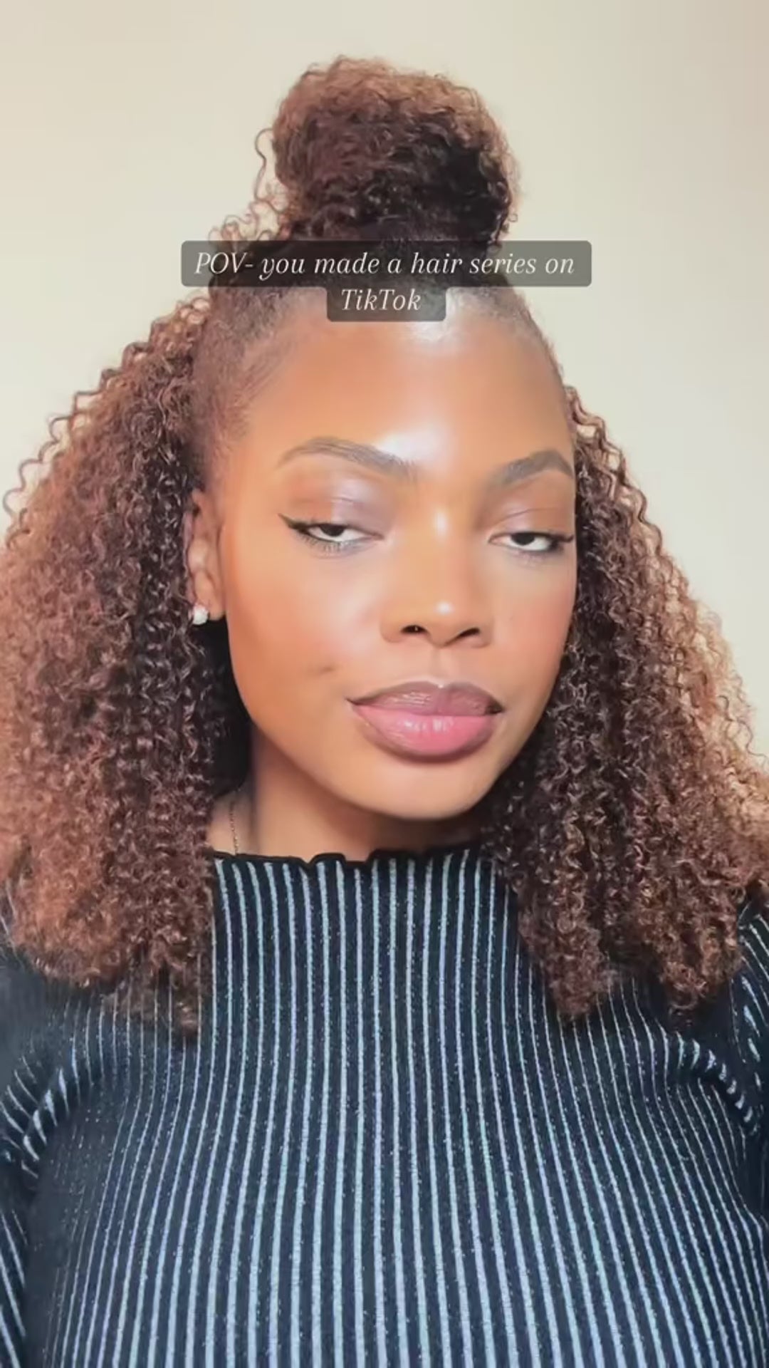 eullair 3 in 1 Half Wig Brown Coily & Curly Human Hair Versatile Natural Volume