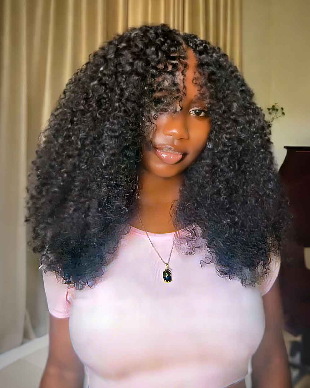 eullair Feather Crochet Curly Hair - 3C-4A Kinky Coily 100% Human Hair Pre-Looped