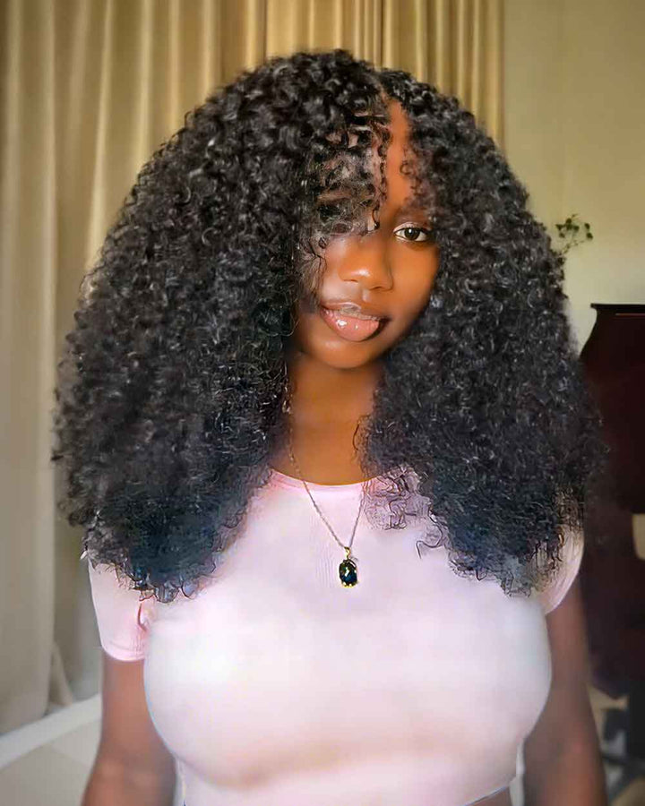 eullair Feather Crochet Curly Hair - 3C-4A Kinky Coily 100% Human Hair Pre-Looped