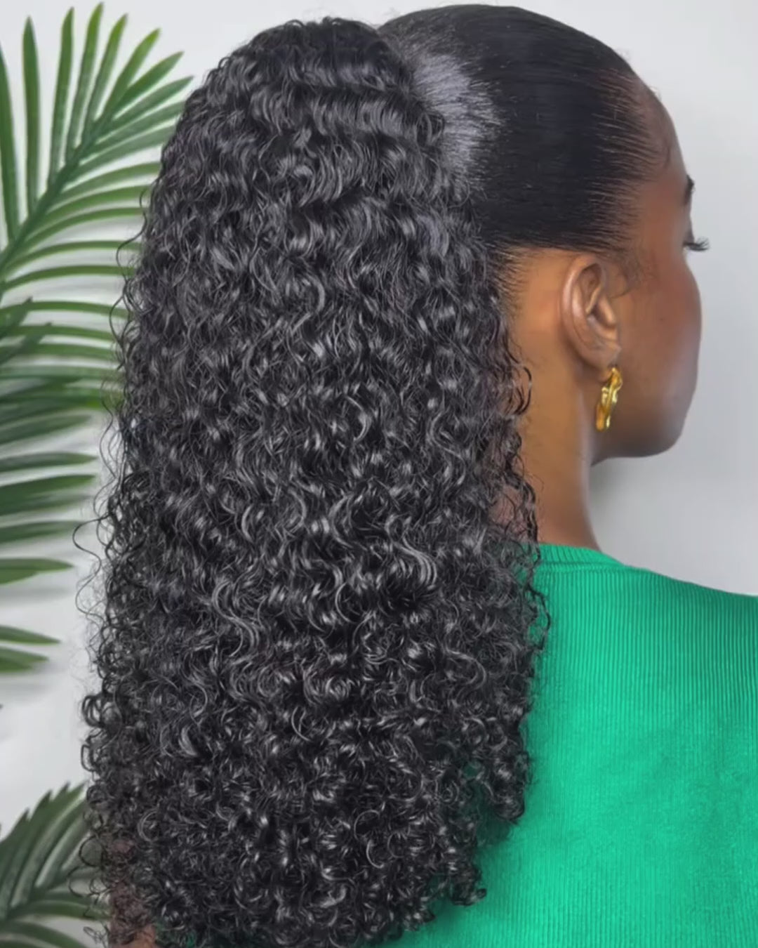 eullair Burmese Curly Adjustable Human Hair Drawstring Ponytail Curly Hair Extensions For Black Women