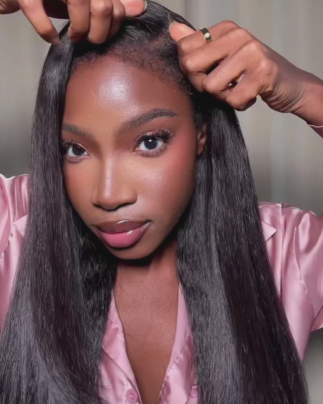 eullair Kinky Straight 4C Edges Invisi Strap Snug Fit Laid Flat 360 Transparent Lace Wig with Curly Baby Hair All
