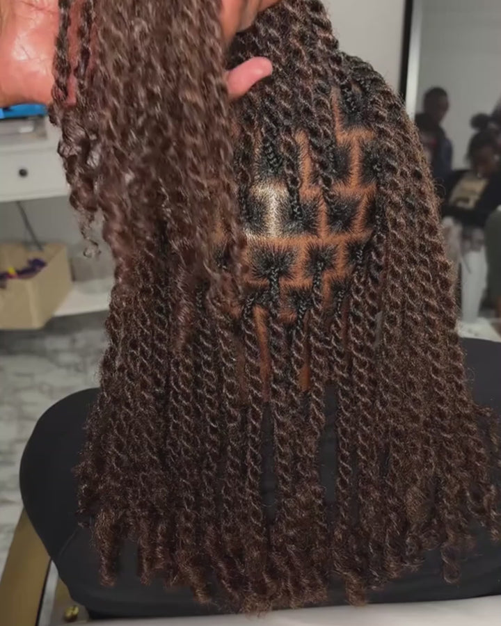 eullair 100% Human Hair Dark Brown Afro kinky Bulk Hair Extensions For Braiding Dreadlock Human Hair - Natural Black Afro Kinky Texture