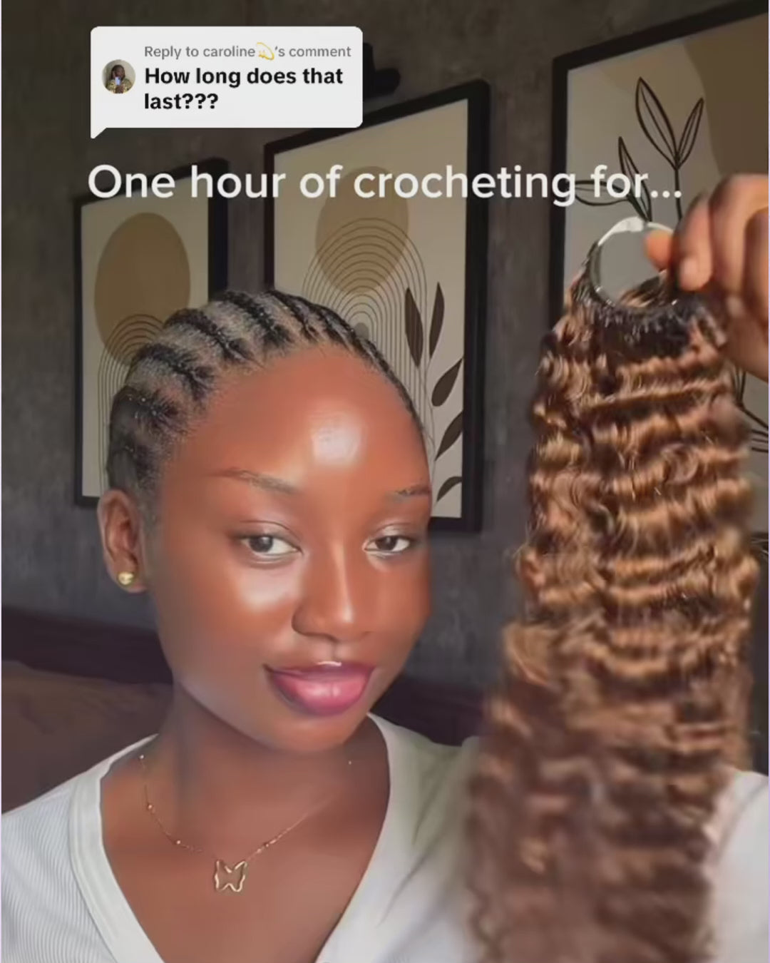 eullair #4 Chocolate Brown Curly Crochet Hair Soft Lightweight Defined Curl Pattern Natural Style
