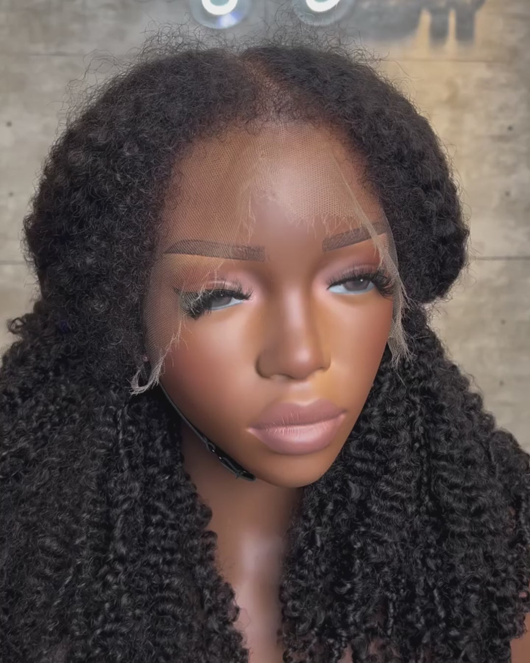 eullair Kinky Curly 4C Edges Invisi Strap Snug Fit Laid Flat 360 Transparent Lace Wig with Curly Baby Hair All