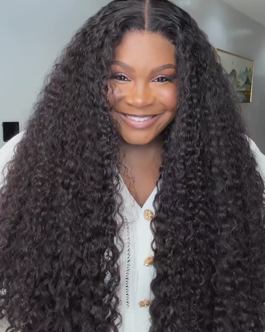 eullair 300% Density Stunning Burmese Curly Long and Full Wear Go Drawstring 13x4 6x4 Lace Front Wig | Low Maintenance Wig