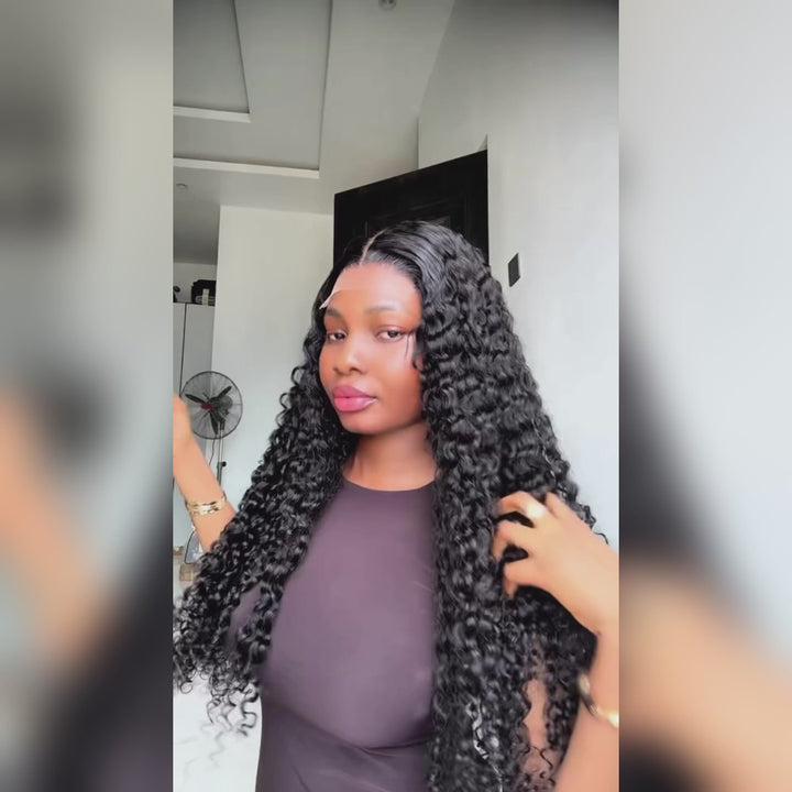 Super Double Drawn Wigs 5x5 Tinny Curls Human Hair Wig Transparent HD Lace Frontal Wigs For Women 250% Density